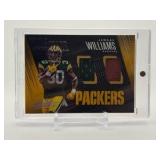 2018 Absolute Football Jamaal Williams Tools of the Trade Player Used Jersey and Football Skin Card Serial #’d 12/99 Green Bay Packers
