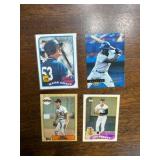 Baseball Star Rookie Card Lot, Four Cards, Mark Grace, Carlos Delgado, Will Clark and Jim Abbott Rookie Cards