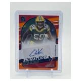 2021 Donruss Chrstian Kirksey Rookie Signature Card Orange/Red