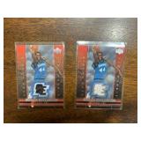 2004 Uppder Deck Rookie Exclusives 2-Card Lot, Ndudi Ebi Minnesota Timberwolves Jersey Cards, Different Color Jersey Pieces