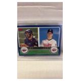 2003 Topps Joe Mauer and Justin Morneau Dual Rookie Card Beckett Graded 9 MINT, Two Minnesota Twins Legend Rookies on the Same Card