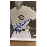 Bob Feller and Johnny Vandermeer Autographed 8x10 Baseball Pictur With Cerification Certificate