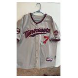 Joe Mauer Gray Minnesota Twins Jersey, Collectible 50th Anniversary Jersey With Patch (Not Autographed)