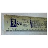1963 Minnesota Twins Ruler Schedule by Minneapolis Tribune Star Vintage Baseball