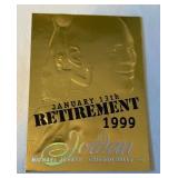 Michael Jordan 1999 Retirement 23 kt Gold Limited Edition 1997 Basketball Card