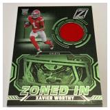 Xavier Worthy Relic RC 2024 Zenith Zoned In #ZI-XWY Rookie Football Card