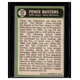 Willie Mays / Willie McCovey 1967 Topps Fence Busters #423 Vintage Baseball Card