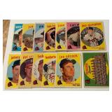 1959 Topps 11-Card Milwaukee Braves Vintage Baseball Lot