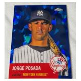 Jorge Posada /100 Blue Atomic 2022 Topps Chrome #470 Numbered 097/100 Baseball Card
