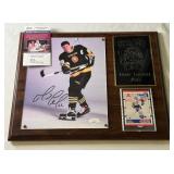 Mario Lemieux Signed Photo with JSA COA Strohs Hockey Plaque With Card