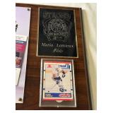 Mario Lemieux Signed Photo with JSA COA Strohs Hockey Plaque With Card