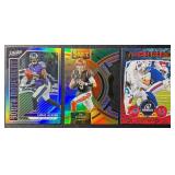 3-Card NFL Superstar QB Parallel/Insert Football Card Lot (Burrow, Allen, Lamar)