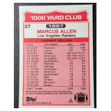 1988 Marcus Allen NFL "1000 Yard Club" Topps Los Angeles Raiders Football Card No. 27
