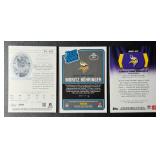 3-Card Minnesota Vikings NFL Patch/Auto Football Card Lot