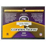 2002 Daunte Culpepper/Randy Moss Prestige NFL Dual Game-Used Jerseys 326/500 Minnesota Vikings Football Card No. C-28