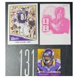 3-Card Minnesota Vikings NFL Numbered/Insert Football Card Lot