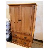 Wooden Wardrobe Cabinet with Drawers and Shelves