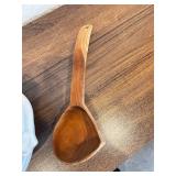 Handmade Signed Ceramic Soup Pot with Lid and Wooden Ladle