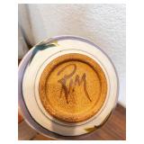 Handmade Signed Ceramic Soup Pot with Lid and Wooden Ladle