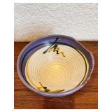 Handcrafted Ceramic Bowl Signed RHM, 7 Inch Diameter