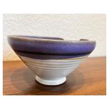 Handcrafted Ceramic Bowl Signed RHM, 7 Inch Diameter