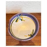 Handcrafted Ceramic Bowl Signed RHM, 7 Inch Diameter