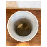 Handmade Ceramic Octagonal Vase with Purple and Green Brushwork, Signed