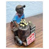 Handcrafted Figurine of Vendor with Bicycle and Barrel - Mabi de Bejuco Seibano Theme