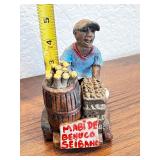 Handcrafted Figurine of Vendor with Bicycle and Barrel - Mabi de Bejuco Seibano Theme