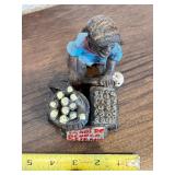 Handcrafted Figurine of Vendor with Bicycle and Barrel - Mabi de Bejuco Seibano Theme