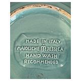 Majolica Jessica Italian Ceramic Serving Bowl, Blue, 12 Inch