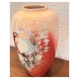 Hand-Painted Bob Wiscarson Parrot Vase Signed 12 Inch Tall