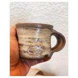 Collection of 3 Pottery Items - Frankoma Mug, Threshold Leaf Plate, Studio Pottery Mug