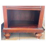 Wooden Nightstand with Drawer and Open Shelf, 24 Inch Wide