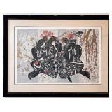Framed Signed Limited Edition Print 133/260 - Abstract Figure Artwork