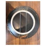 Handcrafted Raku Ceramic Art Plate with Abstract Glaze 13 Inch