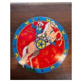 Vintage Roy Rogers and Trigger Metal Litho Toy Disc 11 Inch
