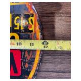 Round Warning Crude Oil Pipeline Metal Sign, 12-Inch Diameter