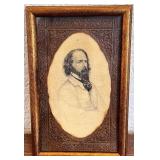 Framed Antique Portrait Print of Bearded Gentleman