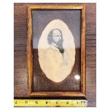 Framed Antique Portrait Print of Bearded Gentleman