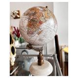 Small Vintage Desktop Globe with Marble Base