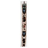 African Beaded Wall Hanging with Cowrie Shells and Animal Motifs, 39 Inches