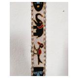 African Beaded Wall Hanging with Cowrie Shells and Animal Motifs, 39 Inches