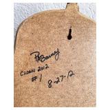 Set of 2 Handcrafted Wood Carved Clown Wall Masks Signed P. A. Barry