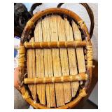 Pair of Rustic Wicker and Twig Baskets with Handles