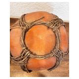 Lot of Tribal Hand-Carved Wooden Figure and Gourd Vessel Decor