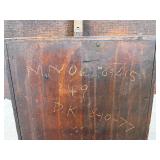 Antique Wooden Case Mantel Clock with Ornate Carving and Glass Panel