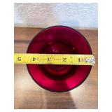 Ruby Red Glass Vase 9 Inch Tall