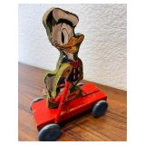 Vintage Fisher Price Donald Duck Wooden Pull Toy