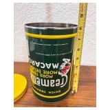 Vintage Creamettes Macaroni Advertising Tin Canister with Lid